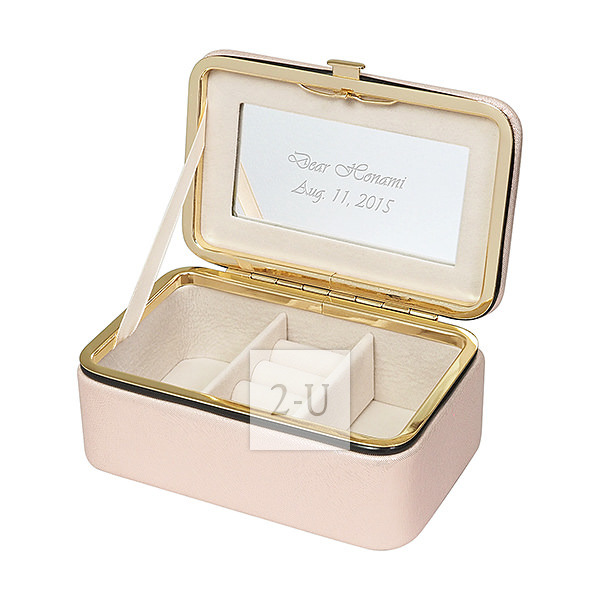 精巧金屬邊首飾盒 粉紅色 S 號