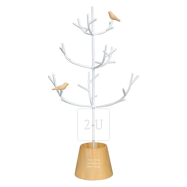 手工製造小鳥樹形首飾收納架首飾樹 原木淺色