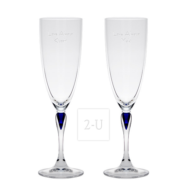 法國 Venice Sapphire 藍寶石水晶香檳對杯