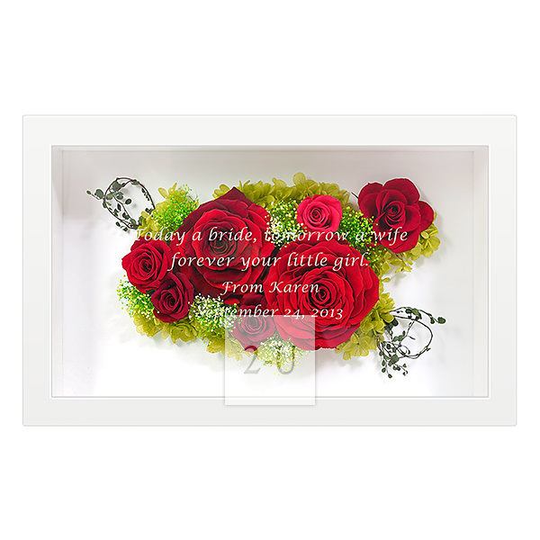 奔放熱情紅玫瑰保鮮花藝朮畫框