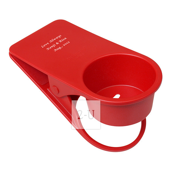 創意夾子式杯託 紅色