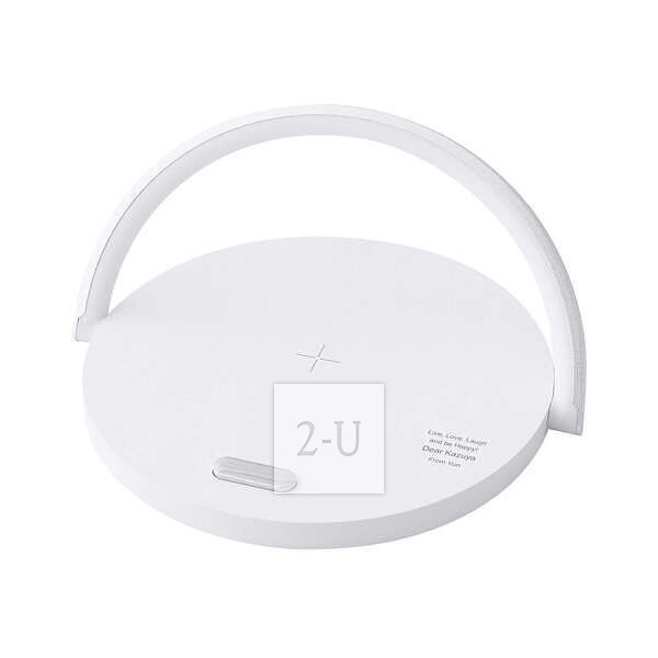 Qi 無線充電器兼手機支架小夜燈 白色