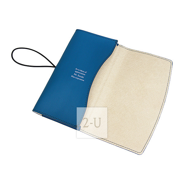 牛皮真皮 PC 筆記本 iPad 護套皮套7英吋用 藍色