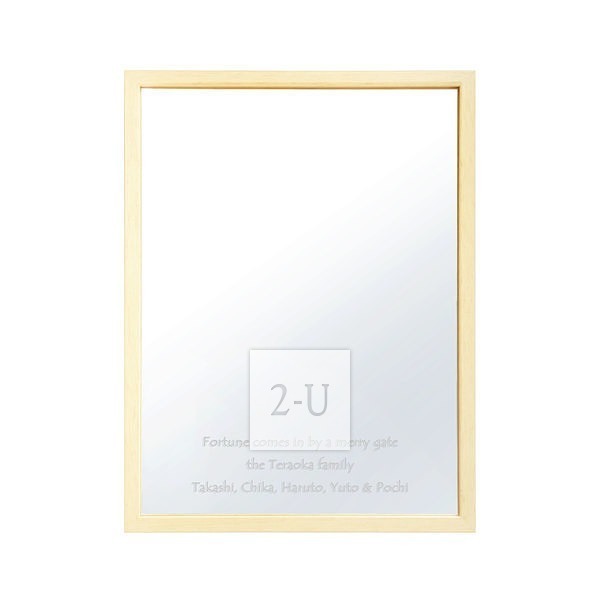 帶磁鐵鏡子 原木色長方形