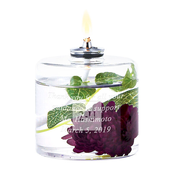 藝朮花卉油燈 浮遊花係列 酒紅色