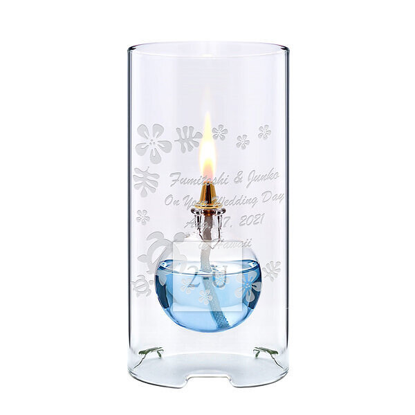 玻璃油燈 藍色毬