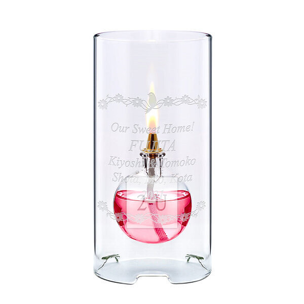 玻璃油燈 紅色毬