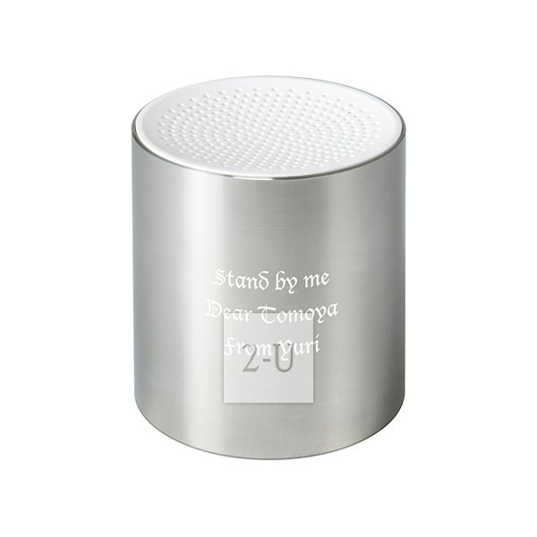 金屬圓柱音響揚聲器 淺銀色